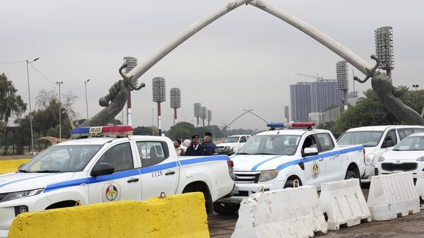 Policiais na área conhecida como Zona Verde em Bagdá, considerada a área mais segura da cidade. Iraque, 8 de janeiro de 2023 - Sputnik Brasil