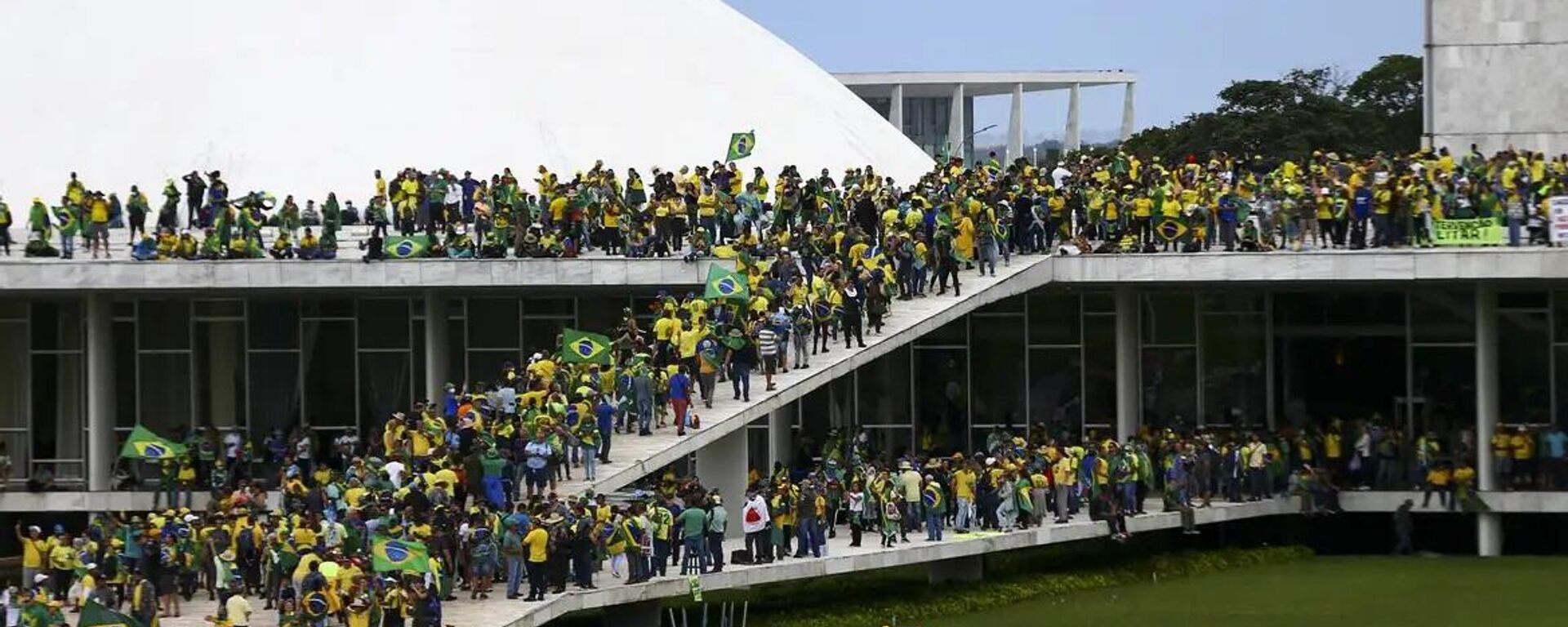 Golpistas fazendo protesto em Brasília - Sputnik Brasil, 1920, 14.12.2023