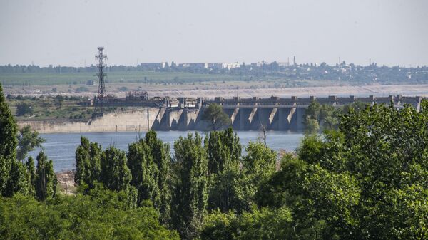Barragem destruída da usina hidrelétrica de Kakhovka, localizada ao longo do rio Dniepre, foto publicada em 6 de julho de 2023 - Sputnik Brasil