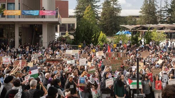 Estudantes protestam em prol da Palestina - Sputnik Brasil