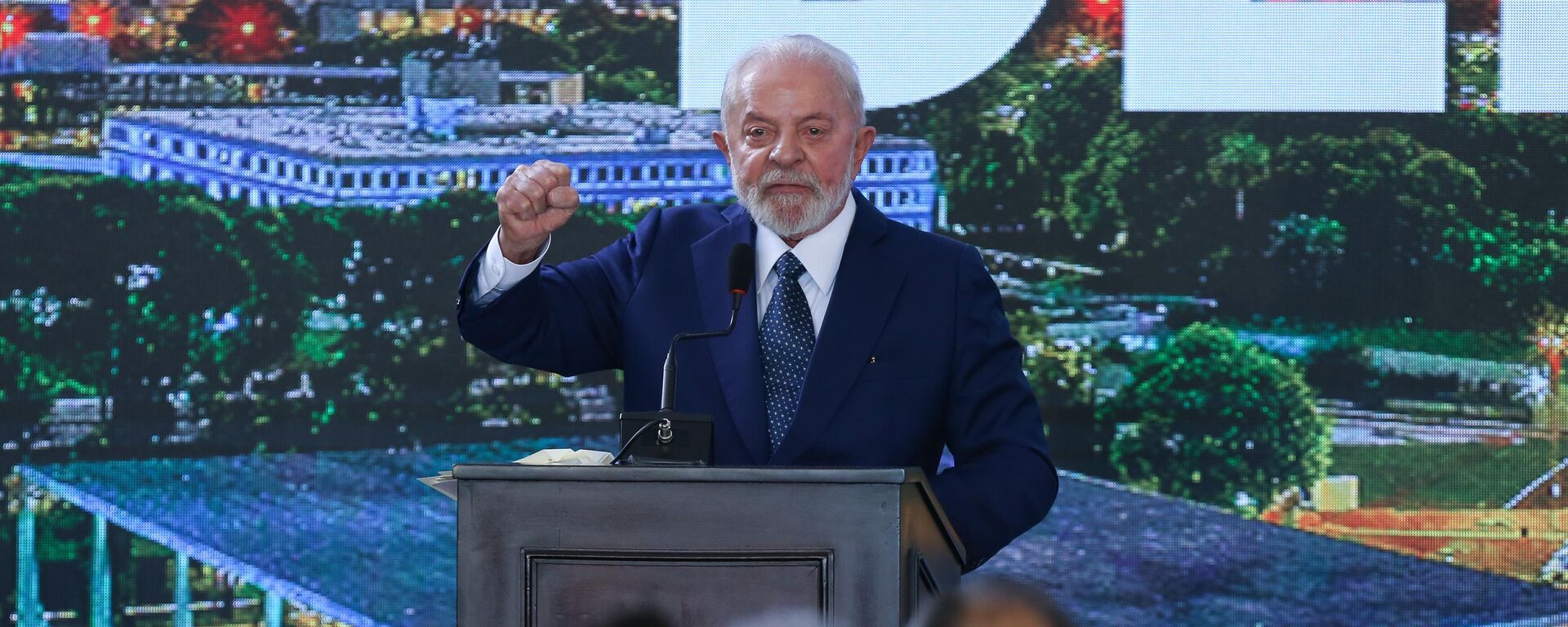 O presidente Luiz Inácio Lula da Silva durante discurso no ato Democracia Inabalada, em 8 de janeiro de 2024 - Sputnik Brasil, 1920, 10.01.2024