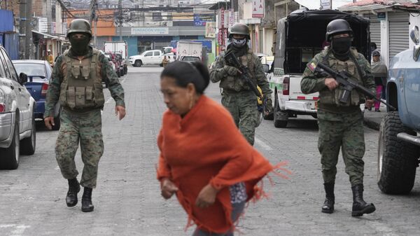 Forças Armadas tomam as ruas do Equador após fuga de um dos maiores criminosos do país do sistema prisional. Quito, 9 de janeiro de 2024 - Sputnik Brasil