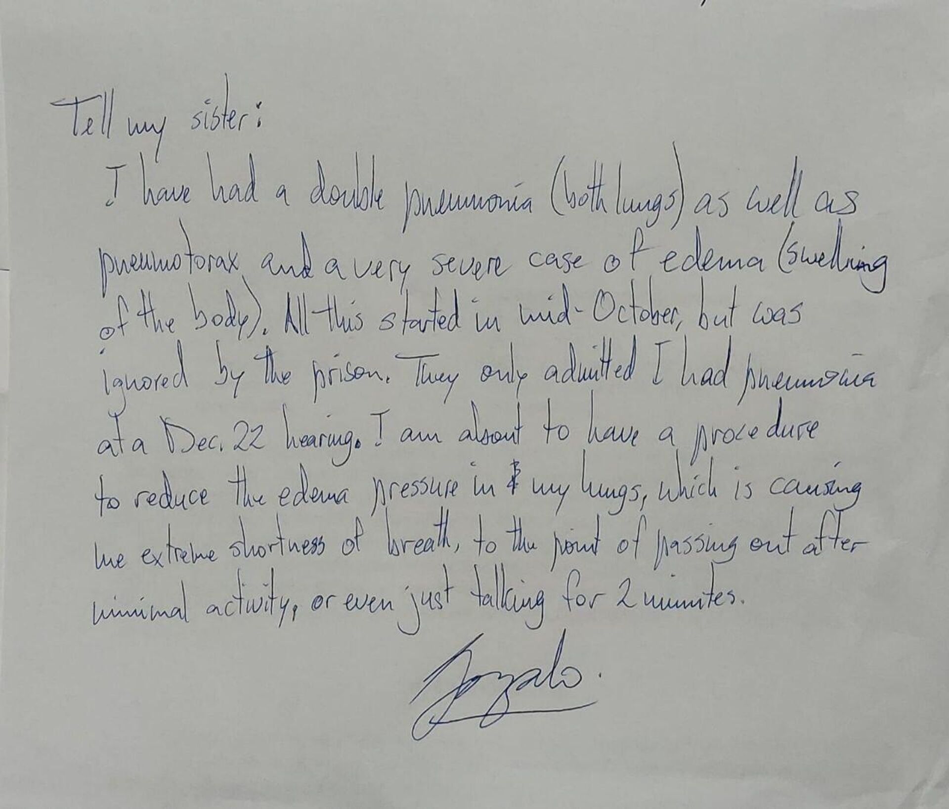 Carta escrita pelo jornalista Gonzalo Lira, preso pelo regime de Kiev - Sputnik Brasil, 1920, 12.01.2024