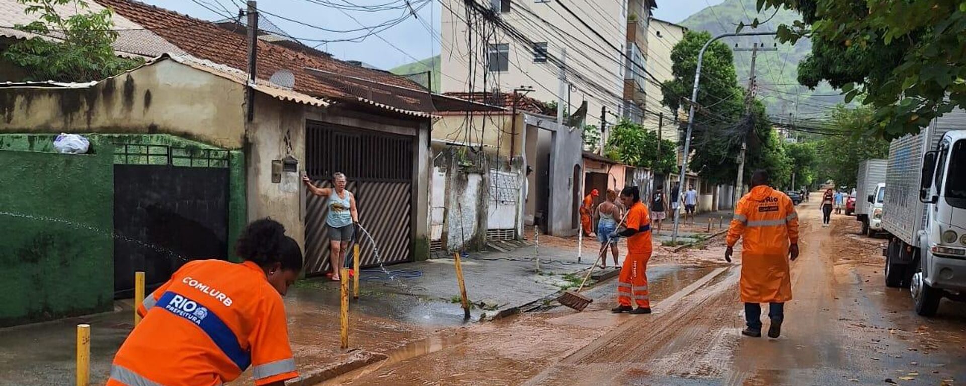 Trabalhadores da limpeza urbana do Rio de Janeiro - Sputnik Brasil, 1920, 14.01.2024