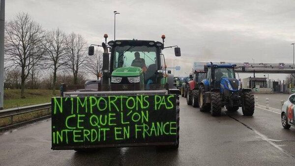 Agricultores protestam na França  - Sputnik Brasil