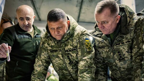 Valery Zaluzhny (ao centro), comandante das Forças Armadas da Ucrânia - Sputnik Brasil