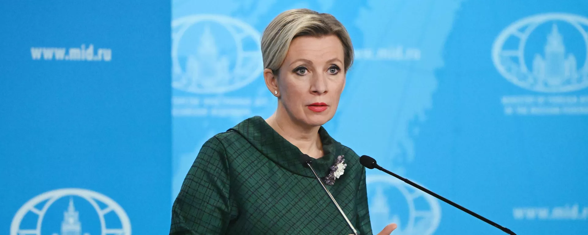 A porta-voz do Ministério das Relações Exteriores da Rússia, Maria Zakharova, participa de seu briefing semanal em Moscou, Rússia - Sputnik Brasil, 1920, 22.03.2024