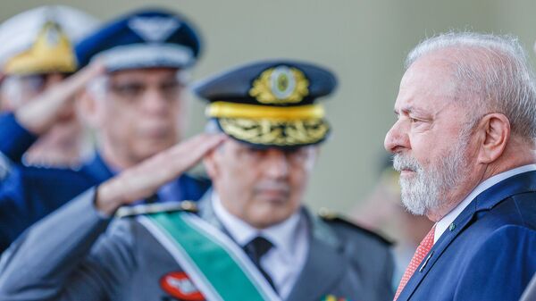 Presidente Luiz Inácio Lula da Silva durante cerimônia do Dia do Exército. Brasília, 19 de abril de 2023 - Sputnik Brasil