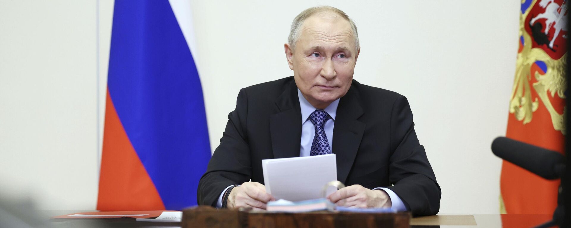 Vladimir Putin preside reunião por videoconferência em Moscou. Rússia, 13 de fevereiro de 2024 - Sputnik Brasil, 1920, 14.02.2024