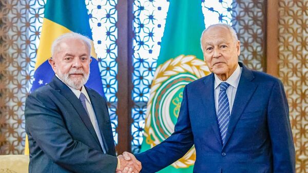 Presidente Lula e Secretário-Geral da Liga dos Estados Árabes, Ahmed Aboul Gheit. 15 de fevereiro de 2024 - Sputnik Brasil