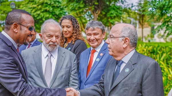 Reunião bilateral ampliada entre Brasil e Etiópia, em Adis Abeba. Etiópia, 16 de fevereiro de 2024 - Sputnik Brasil