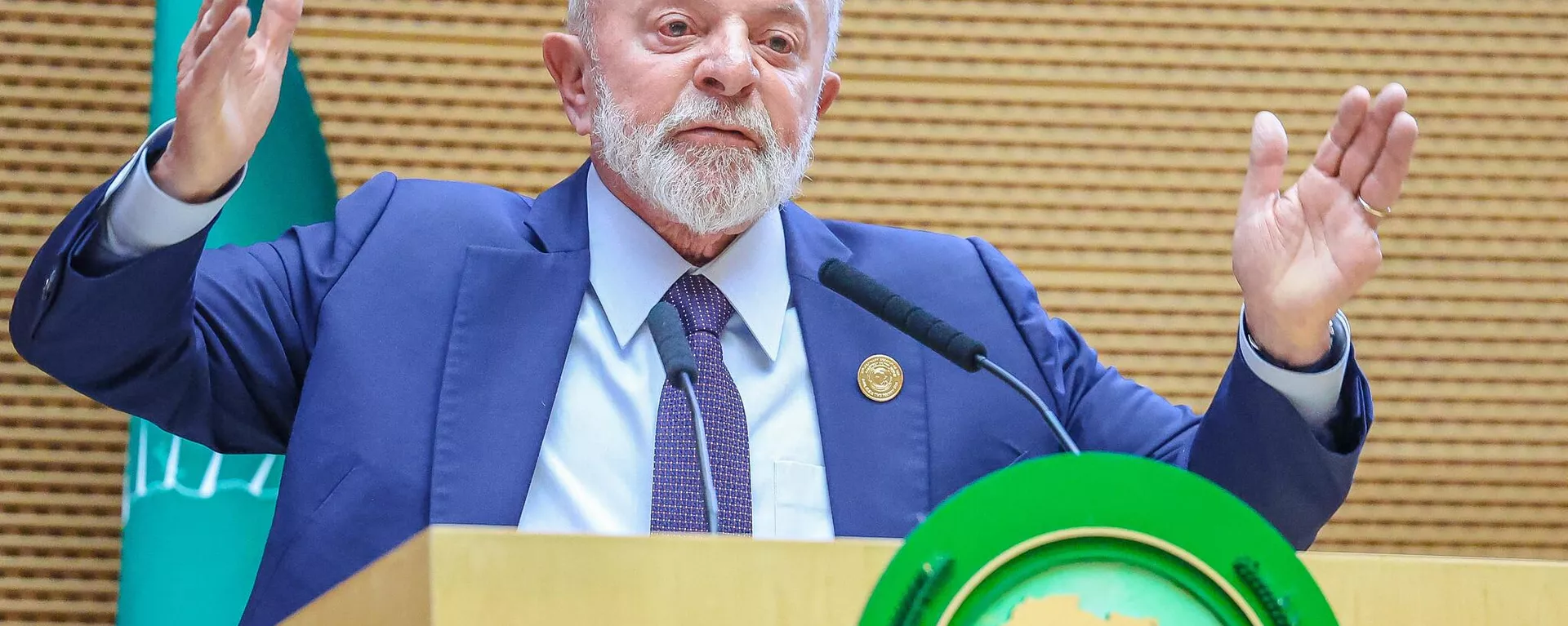 Presidente da República, Luiz Inácio Lula da Silva, durante a cerimônia de Abertura da 37º Cúpula da União Africana, na Sede da União Africana. Adis Abeba, em 16 de fevereiro de 2023 - Sputnik Brasil, 1920, 17.02.2024