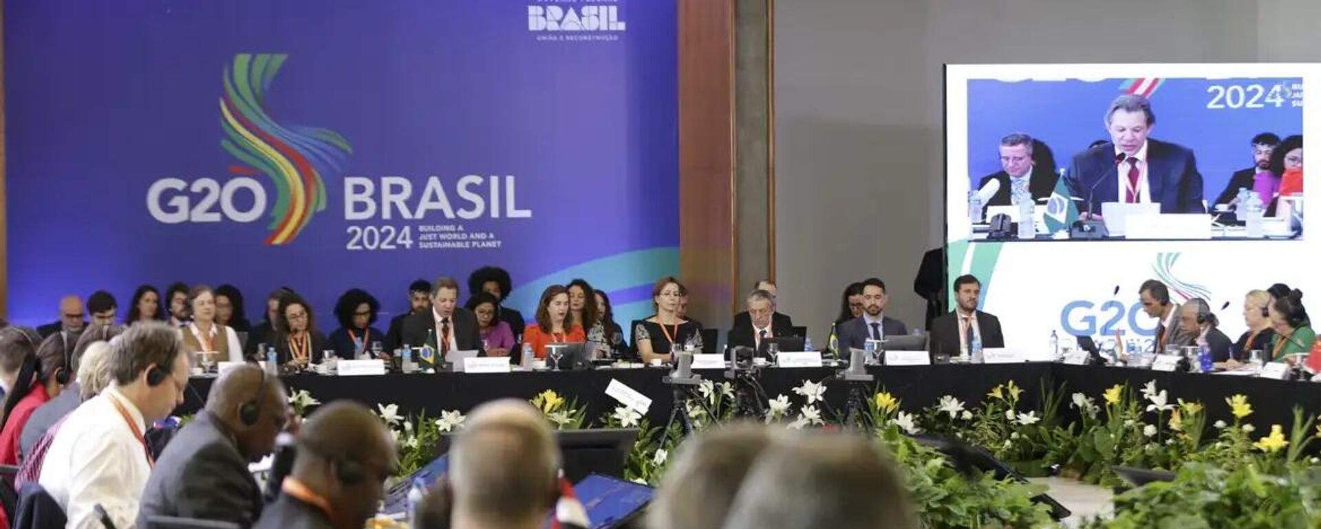 Encontro de autoridades do G20, durante evento no Rio de Janeiro - Sputnik Brasil, 1920, 22.02.2024