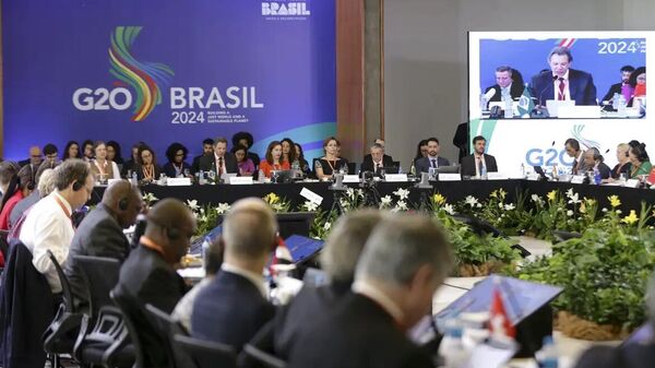 Encontro de autoridades do G20, durante evento no Rio de Janeiro - Sputnik Brasil