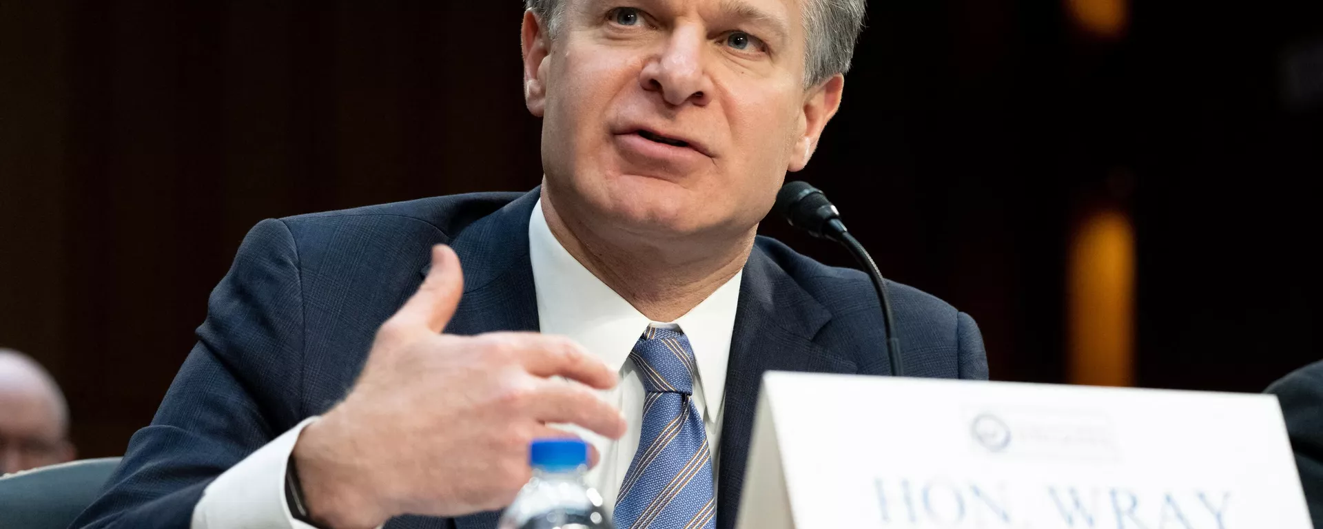 O diretor do FBI, Christopher Wray, testemunha durante um Comitê Seleto de Inteligência do Senado sobre a Avaliação Anual de Ameaças Mundiais no Hart Senate Office Building, no Capitólio, em Washington, DC, 11 de março de 2024 - Sputnik Brasil, 1920, 13.03.2024