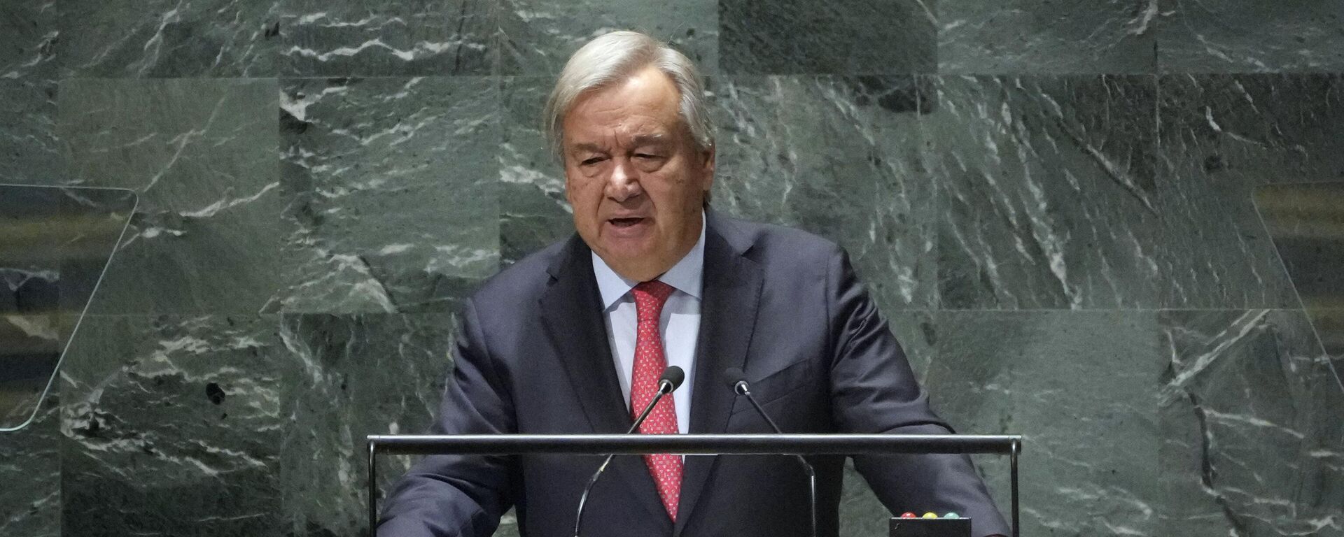 António Guterres, secretário-geral da ONU, discursa na 78ª sessão da Assembleia Geral das Nações Unidas, em Nova York. EUA, 19 de setembro de 2023 - Sputnik Brasil, 1920, 18.03.2024