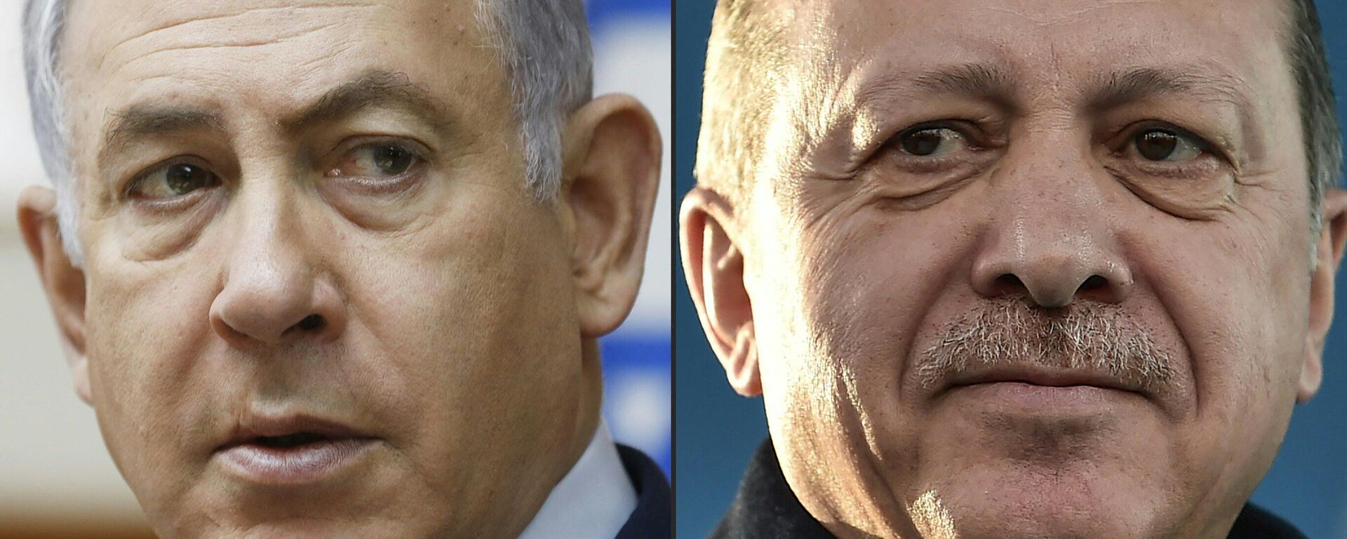 Combinação de fotos do premiê israelense, Benjamin Netanyahu (à esquerda) e presidente turco, Recep Tayyip Erdogan (foto de arquivo) - Sputnik Brasil, 1920, 23.03.2024