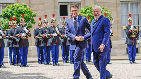 Presidente da República, Luiz Inácio Lula da Silva, durante almoço de trabalho oferecido pelo Presidente da República Francesa, Emmanuel Macron - Sputnik Brasil