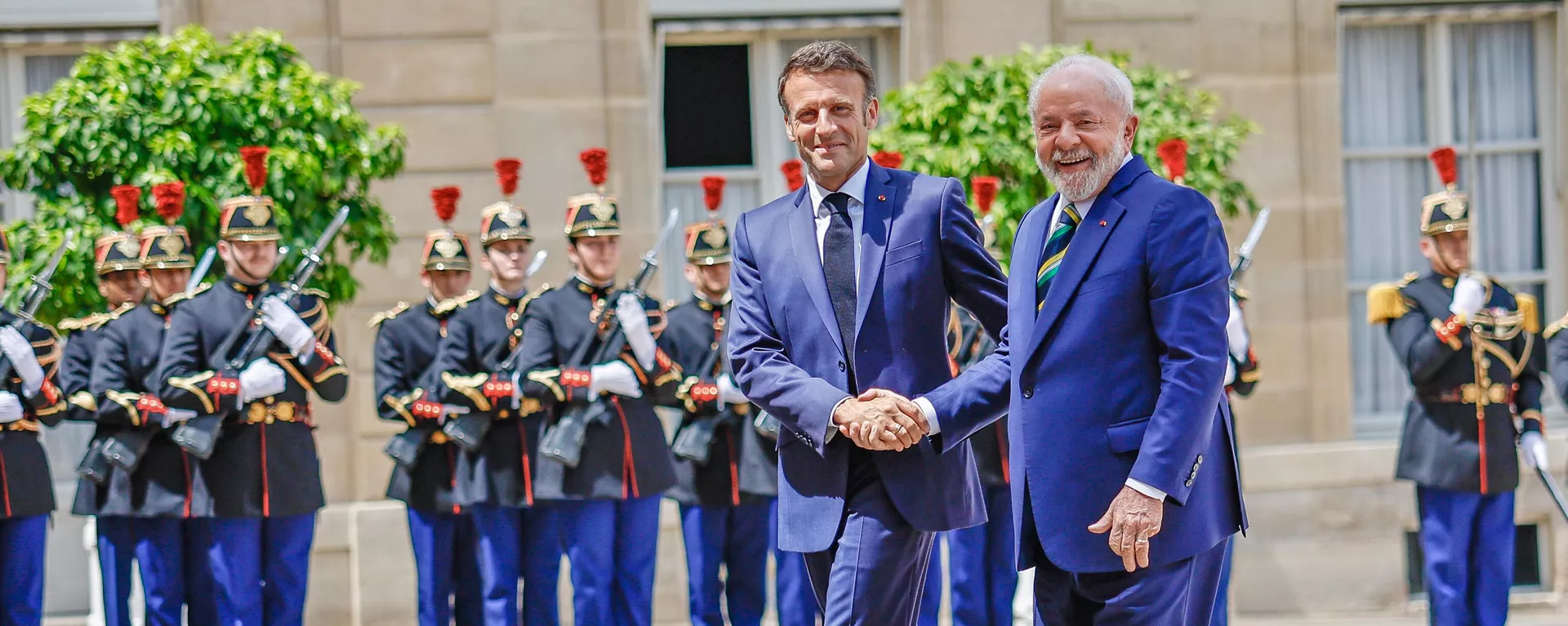 Presidente da República, Luiz Inácio Lula da Silva, durante almoço de trabalho oferecido pelo Presidente da República Francesa, Emmanuel Macron - Sputnik Brasil, 1920, 26.03.2024