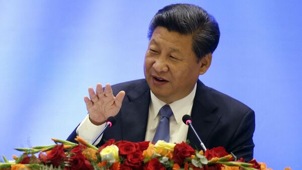 O presidente chinês, Xi Jinping, discursa em uma mesa redonda de negócios EUA-China, composta por CEOs dos EUA e da China, em Seattle, EUA, 23 de setembro de 2015 - Sputnik Brasil