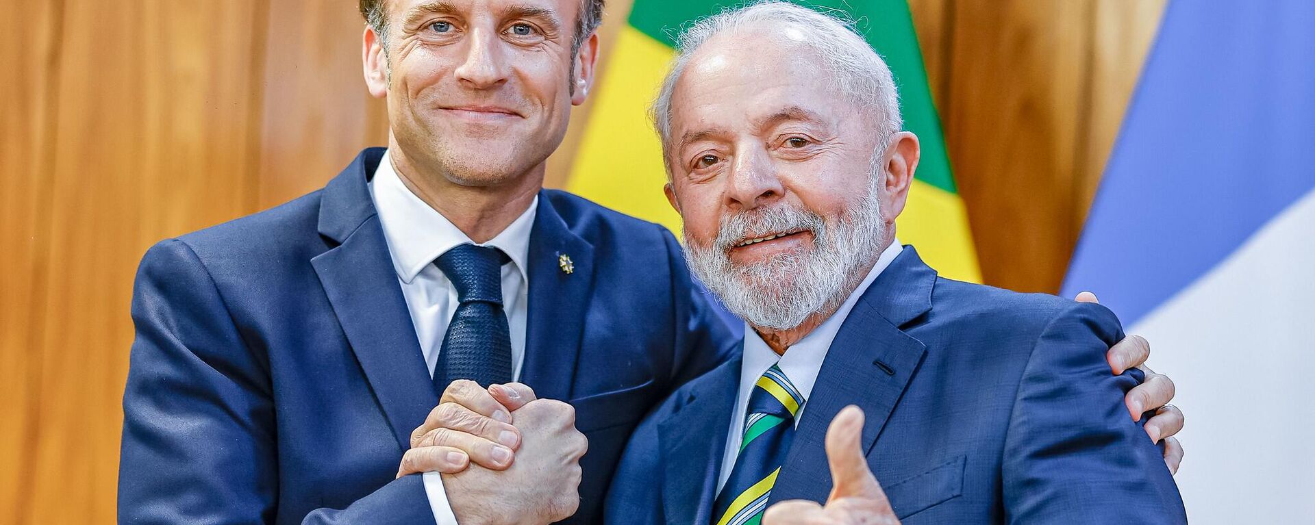 Lula e Macron no Palácio do Planalto, 28 de março de 2024 - Sputnik Brasil, 1920, 29.03.2024