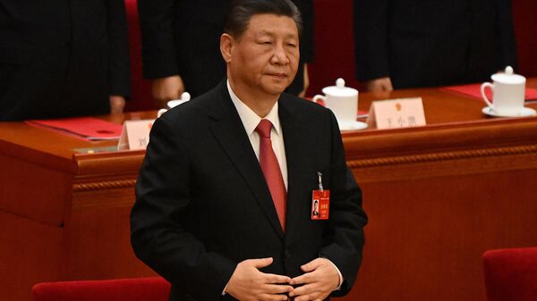 O presidente da China, Xi Jinping, participa da sessão de encerramento da 14ª Assembleia Popular Nacional (APN) no Grande Salão do Povo em Pequim, em 11 de março de 2024 - Sputnik Brasil