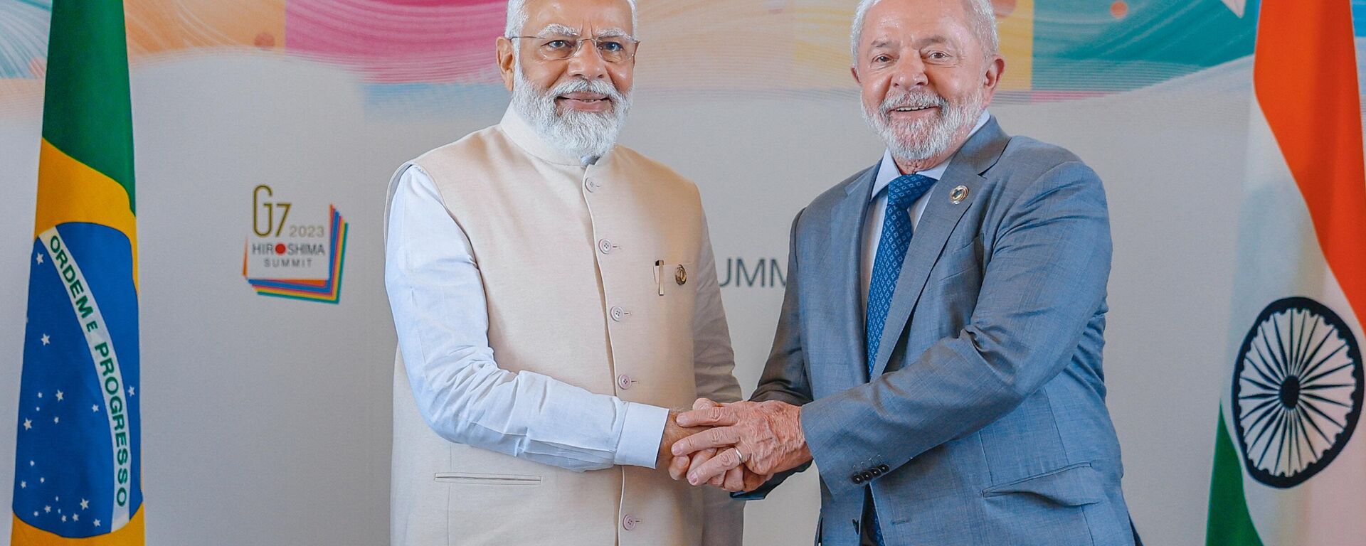 Lula durante encontro com Narendra Modi, em Hiroshima. Japão, 21 de maio de 2023 - Sputnik Brasil, 1920, 22.04.2024