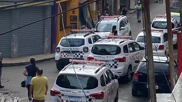 Viaturas da Polícia Militar de São Paulo durante operação policial em Paraisópolis. São Paulo, 17 de abril de 2024 - Sputnik Brasil