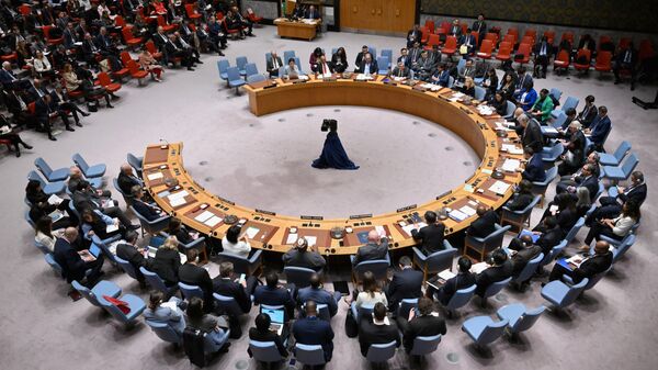 Conselho de Segurança das Nações Unidas se reúne para discutir a situação no Oriente Médio, incluindo a questão palestina, na sede da organização, em Nova York, em 18 de abril de 2024 - Sputnik Brasil