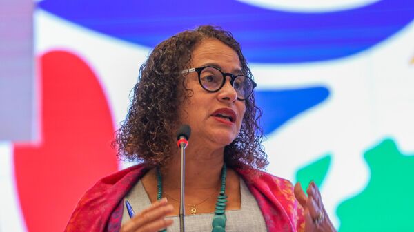 Luciana Santos, ministra da Ciência, Tecnologia e Inovações, participa do lançamento do programa Brasil Saudável. Brasília (DF), 7 de fevereiro de 2024 - Sputnik Brasil