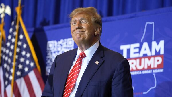 O ex-presidente dos EUA Donald Trump durante evento de campanha em Concord, New Hampshire, em janeiro de 2024 - Sputnik Brasil