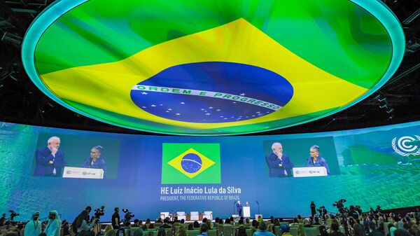 Ministra do Meio Ambiente, Marina Silva e o Presidente da República, Luiz Inácio Lula da Silva, durante a reunião do G77+China sobre Mudança do Clima, na Expo City Dubai – Sala Plenária Al Ghafat. Dubai, 12 de fevereiro de 2023 - Sputnik Brasil