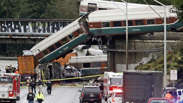Trem de alta velocidade Amtrak que descarrilou no estado de Washington (imagem referencial) - Sputnik Brasil