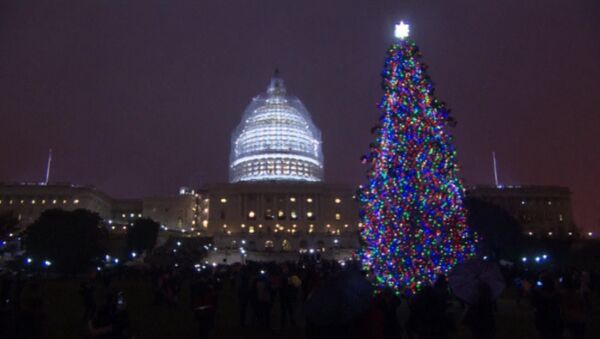 Crowds Counting Down To Christmas Tree Lighting in US Capitol - Sputnik Brasil