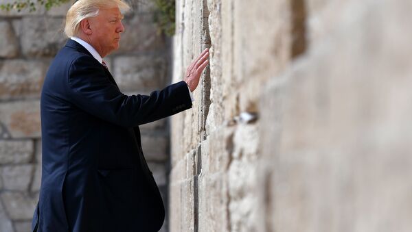Presidente norte-americano, Donald Trump, no Muro das Lamentações, Cidade Velha de Jerusalém - Sputnik Brasil
