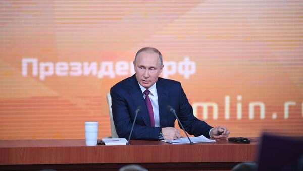 Conferência anual de Vladimir Putin, realizada em 14 de dezembro de 2017 - Sputnik Brasil