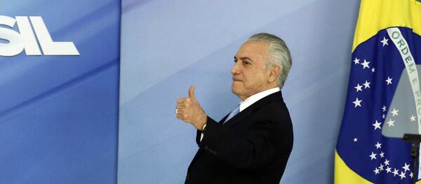 Michel Temer durante coletiva em Brasília Michel Temer durante coletiva em Brasília - Sputnik Brasil