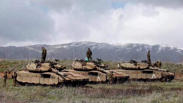 Soldados israelenses nas Colinas de Golã, perto da fronteira com a Síria, foto de arquivo - Sputnik Brasil