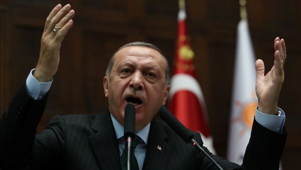 Presidente da Turquia, Recep Tayyip Erdogan, discursa para os parlamentares em 5 de dezembro de 2017 - Sputnik Brasil