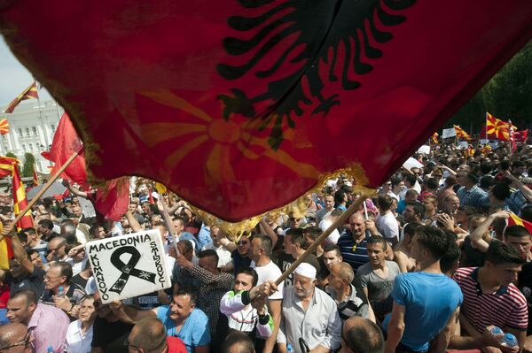 Protestos em Macedônia. - Sputnik Brasil