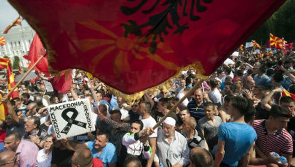 Protestos em Macedônia. - Sputnik Brasil