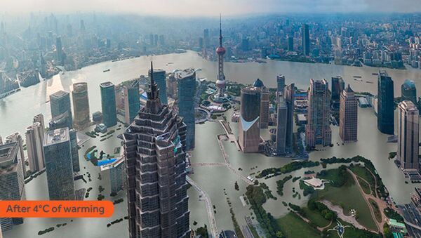 Assim seria a aparência da maior cidade chinesa, Xangai, como resultado do aquecimento global - Sputnik Brasil
