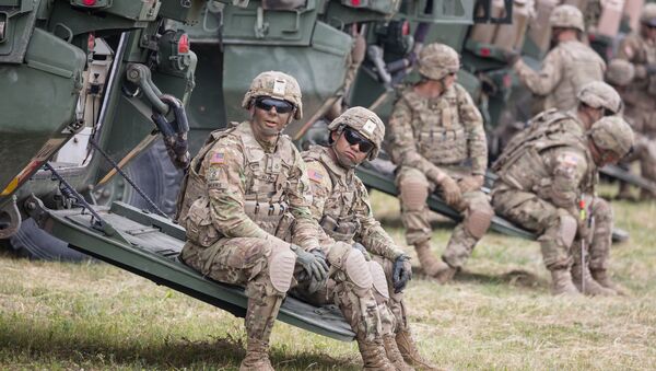 Soldados norte-americanos durante os exercícios militares da OTAN Saber Strike, Polônia - Sputnik Brasil