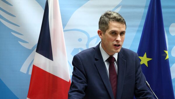 British Defence Secretary Gavin Williamson speaks to the media during a news conference in Nicosia - Sputnik Brasil