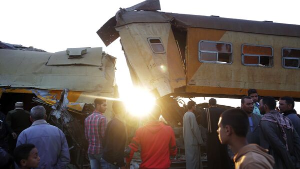 Local do acidente com trem de passageiros na província de Beheira, Egito (foto de arquivo) - Sputnik Brasil