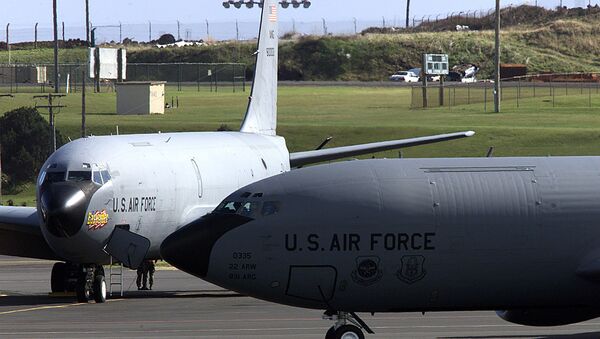 Aviões da Força Aérea dos EUA na Base das Lajes, nos Açores (foto de arquivo) - Sputnik Brasil