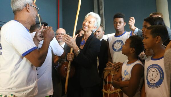 Christine Lagarde, diretora do FMI, no Rio de Janeiro. - Sputnik Brasil