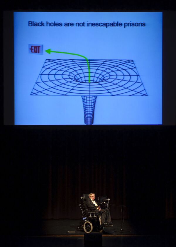 Stephen Hawking realiza uma palestra sobre os buracos negros no Texas, nos EUA - Sputnik Brasil