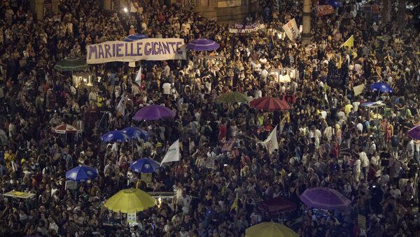 Protesto pela memória de Marielle Franco. - Sputnik Brasil