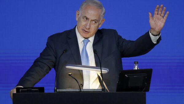 Israeli Prime Minister Benjamin Netanyahu gives an address at the London Stock Exchange in the City of London, Friday, Nov. 3, 2017. - Sputnik Brasil